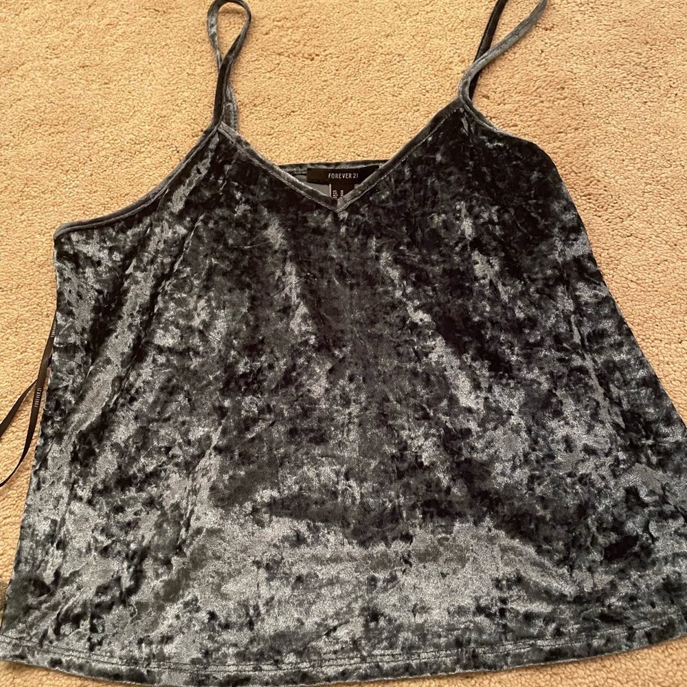 Flowy dark blue Velcro tank top